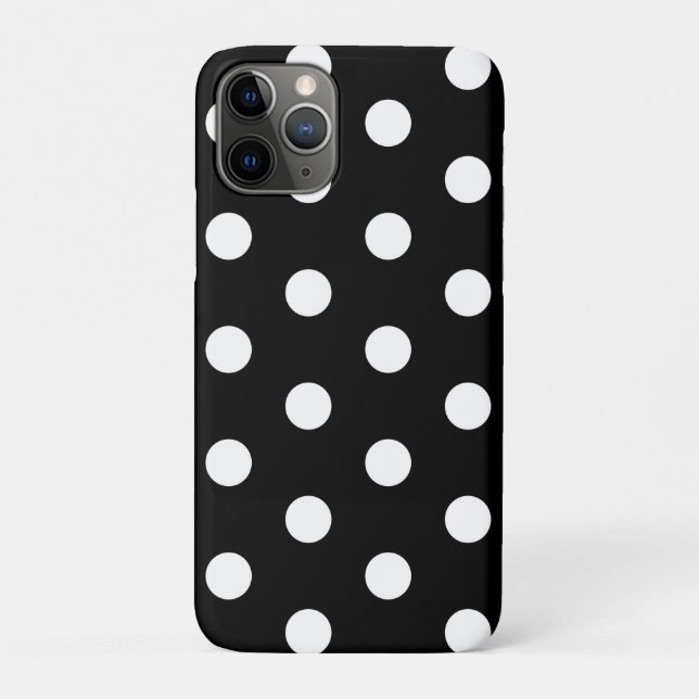 Black and White Polka Dot iPhone Case (Back)