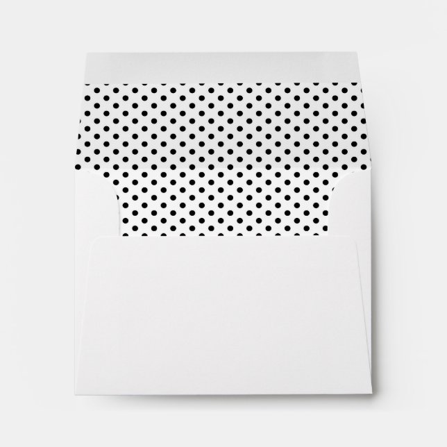 Black and White Polka Dot Lined Envelope (Back (Bottom))