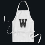 Black and White Polka Dot Monogram Standard Apron<br><div class="desc">Create your own black and white polka dot monogram text design. Customise the font style,  size and colour as needed. Customising tip: For the tiny white dots to show up on your final design,  keep the dots the top layer in this design.</div>
