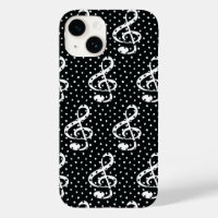 Black and white polka dot music note design