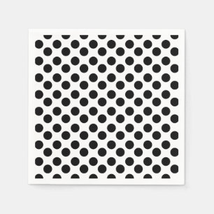 Black and White Polka Dot Paper Napkin