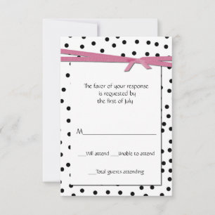 Black and White Polka Dot Party Response Card
