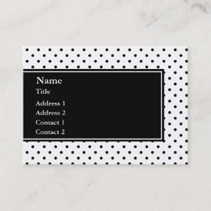 Black and White Polka Dot Pattern Business Card