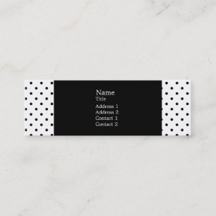 Black and White Polka Dot Pattern Mini Business Card