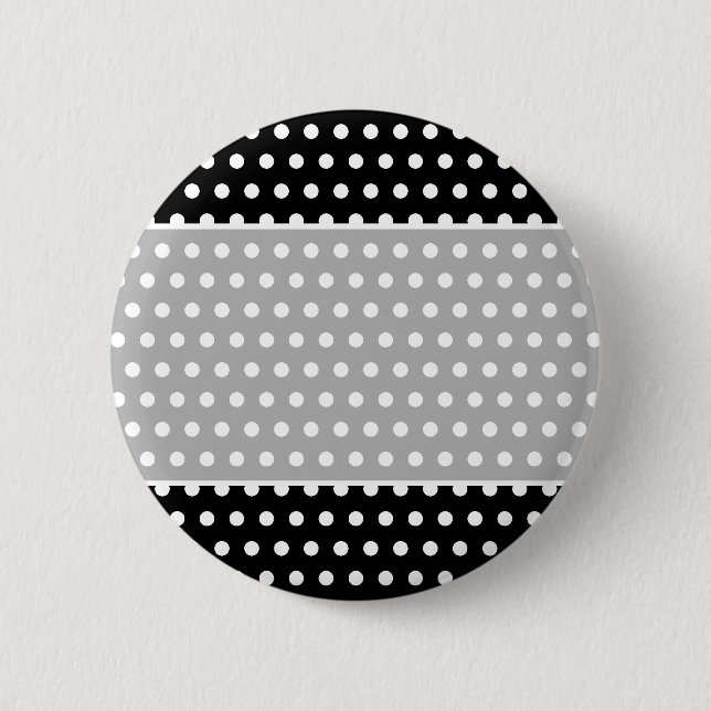 Black and White Polka Dot Pattern. Spotty. 6 Cm Round Badge (Front)