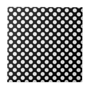 Black and White Polka Dot Pattern, Spotty Ceramic Tile
