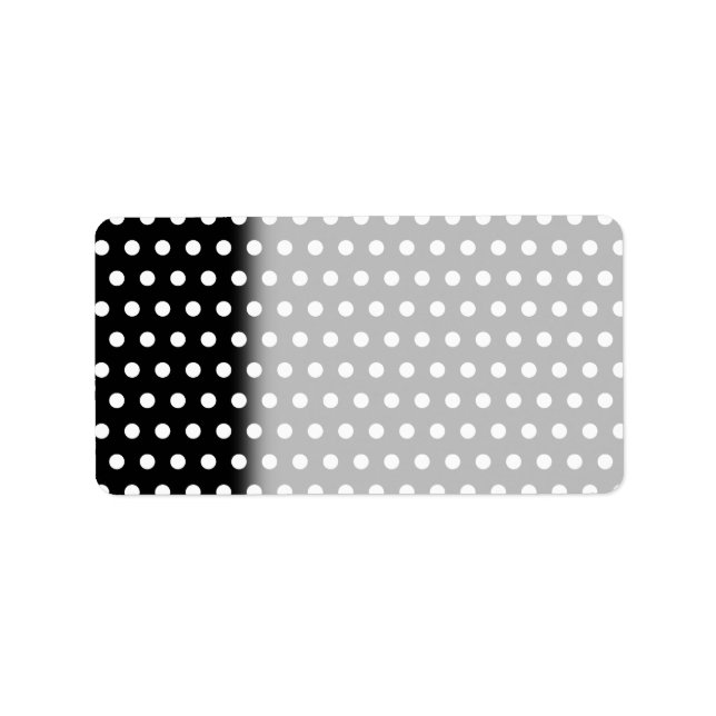 Black and White Polka Dot Pattern. Spotty. Label (Front)