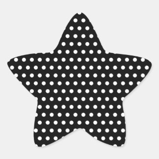 Black and White Polka Dot Pattern. Spotty. Star Sticker