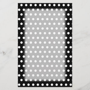 Black and White Polka Dot Pattern. Spotty. Stationery