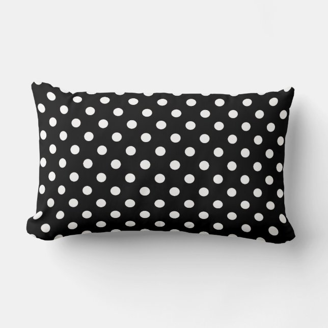 Black and White Polka Dot Pillow (Front)