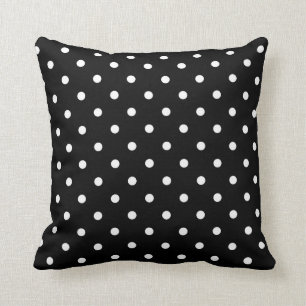 Black And White  Polka Dot Pillow