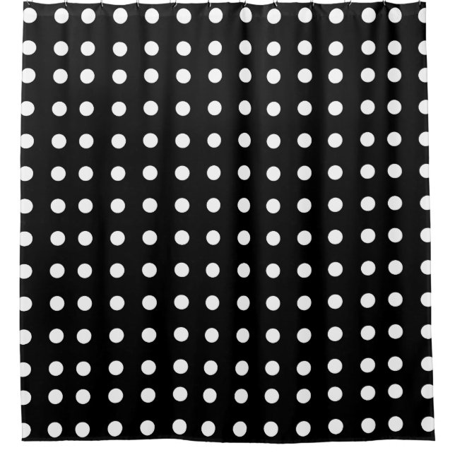 Black and White Polka Dot Shower Curtain (Front)