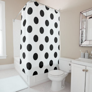 Black and White Polka Dot Shower Curtain