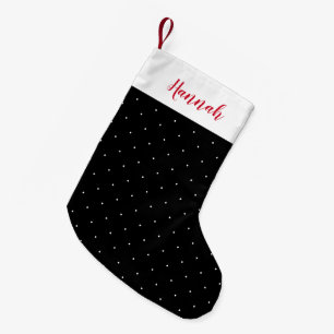 Black and White Polka Dot Small Christmas Stocking