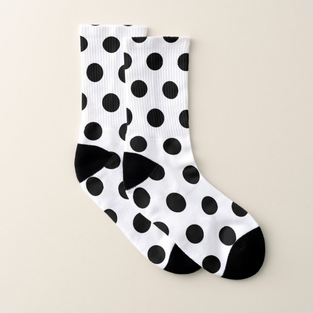 Black and white polka dot socks (Pair)