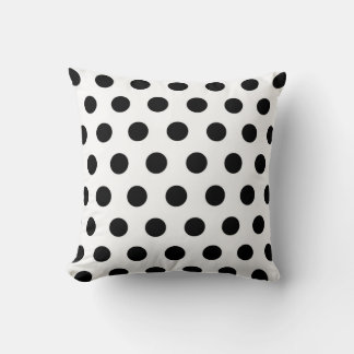 Black And White Polka Dot Throw Pillow