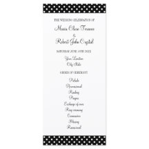 Black and white polka dot wedding ceremony program