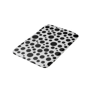 Black and white polka dots bath mat