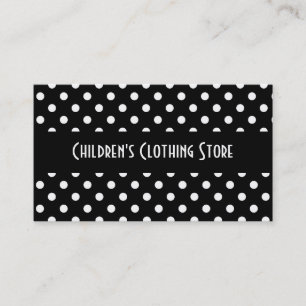 Black and White Polka Dots Business Cards
