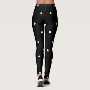 Black And White Polka Dots Classic Elegant Pattern Leggings