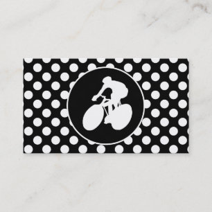Black and White Polka Dots; Cycling Business Card