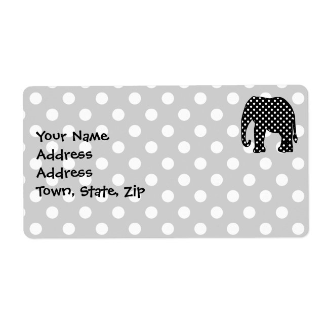 Black and White Polka Dots Elephant (Front)