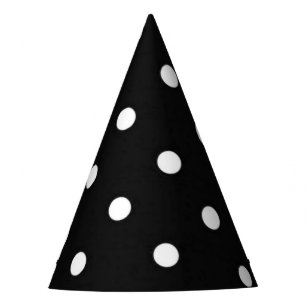 Black and white polka dots glamour fashion party hat