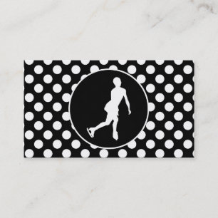 Black and White Polka Dots; Ice Figure Skating Business Card