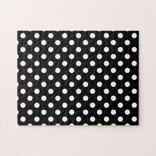 Black and White Polka Dots Jigsaw Puzzle (Horizontal)