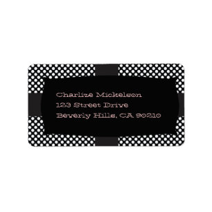 Black and White Polka Dots Label