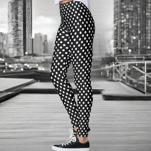 Black and white polka dots leggings