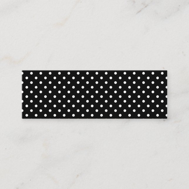 Black and White Polka Dots Mini Business Card (Front)