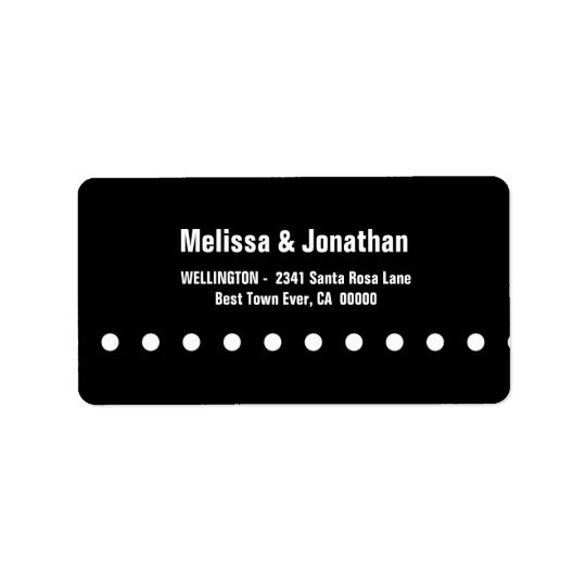 Black and White Polka Dots Modern V04 Address Label