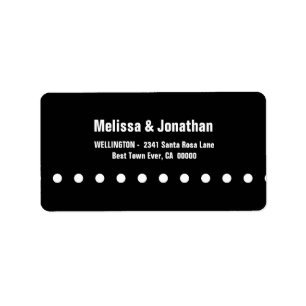 Black and White Polka Dots Modern V04 Label