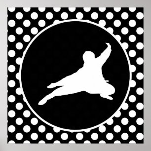 Black and White Polka Dots; Ninja Poster