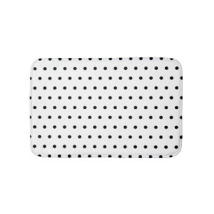 Black And White Polka Dots Pattern Bath Mat