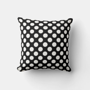 Black and white polka dots pattern cushion