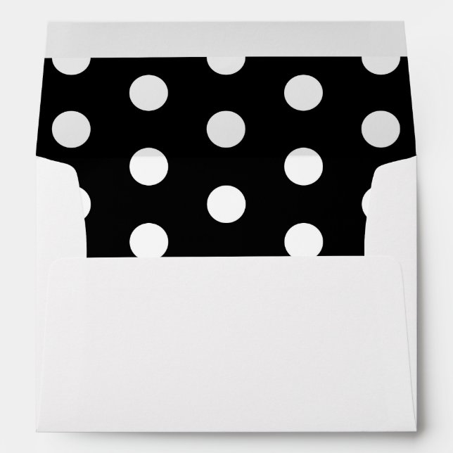 Black And White Polka Dots Pattern Envelopes (Back (Bottom))