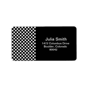 black and white polka dots pattern label