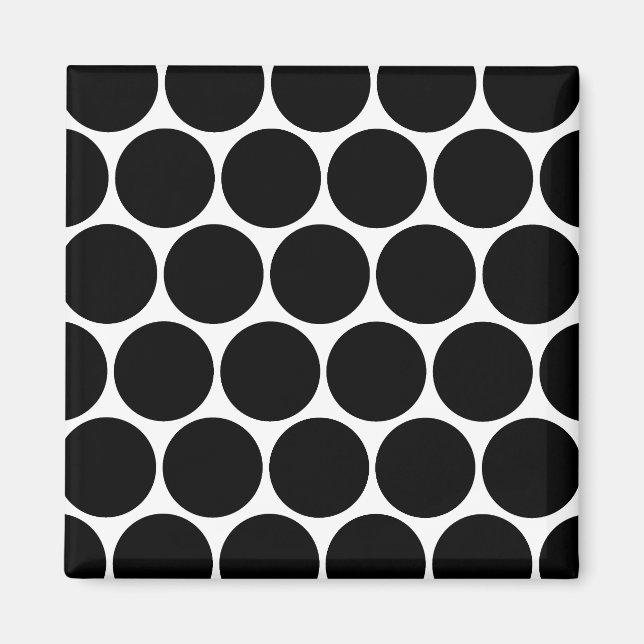 Black  And White Polka Dots Pattern Magnet (Front)