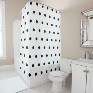 Black And White Polka Dots Pattern Shower Curtain