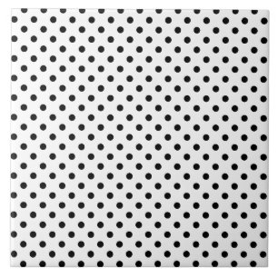 Black and White Polka Dots Pattern Tile
