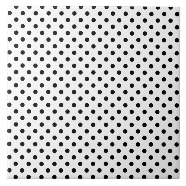 Black and White Polka Dots Pattern Tile (Front)