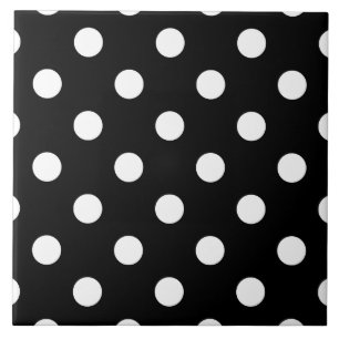 Black and White Polka Dots Pattern Tile