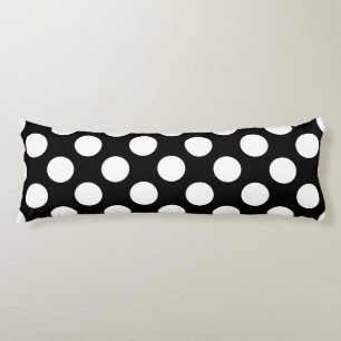 Black and White Polka Dots, Polka Dot Pattern  Body Cushion
