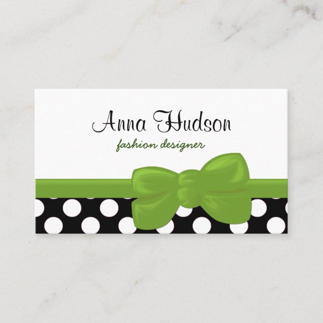 Black and White Polka Dots, Polka Dot Pattern Business Card (Front)