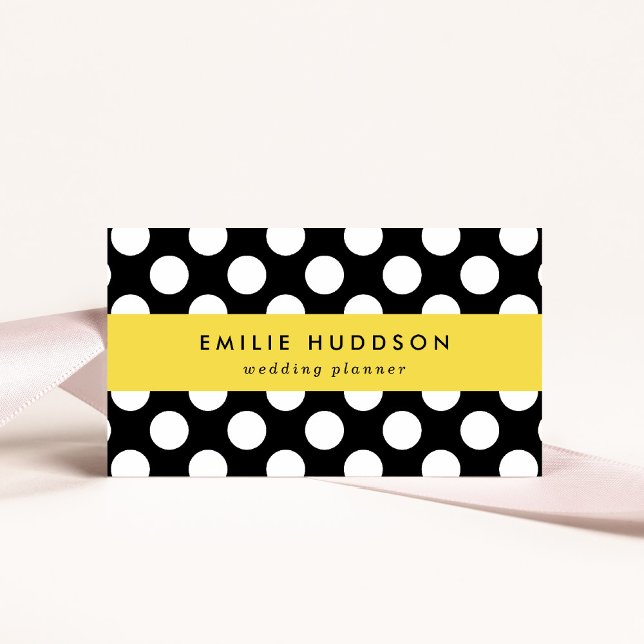 Black and White Polka Dots, Polka Dot Pattern Business Card (Creator Uploaded)