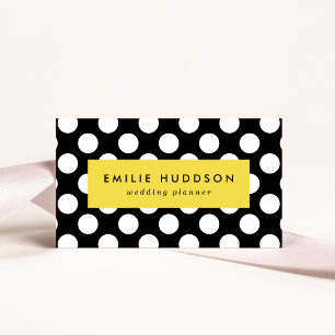 Black and White Polka Dots, Polka Dot Pattern Business Card