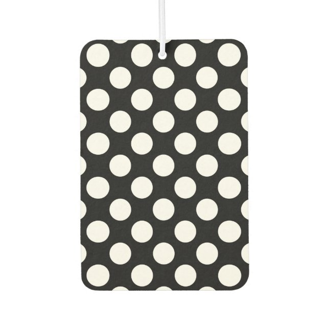 Black and White Polka Dots, Polka Dot Pattern Car Air Freshener (Front)
