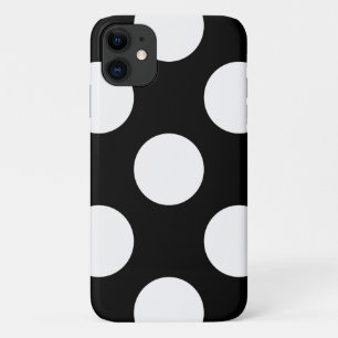 Black and White Polka Dots, Polka Dot Pattern iPhone 11 Case